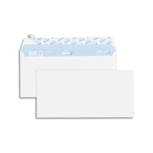 GPV Boîte de 500 enveloppes vélin Blanc 80g DL 110x220mm auto-adhésives photo du produit Principale L