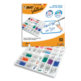 BIC Velleda Feutres 1741 pour Tableau Effaçables Pointe Moyenne - Couleurs Assorties, Classpack x60 photo du produit