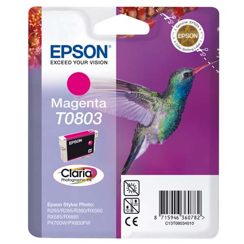 EPSON Cartouche Jet d'Encre Claria Magenta ''Colibri'' (T0803) - C13T08034011 photo du produit Principale L