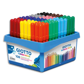 GIOTTO Schoolpack de 108 feutres Turbo Maxi couleurs assorties photo du produit