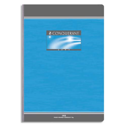 CONQUERANT C7 Cahier reliure brochure grand format 21x29,7cm 192 pages 70g petits carreaux 5x5 photo du produit Principale L