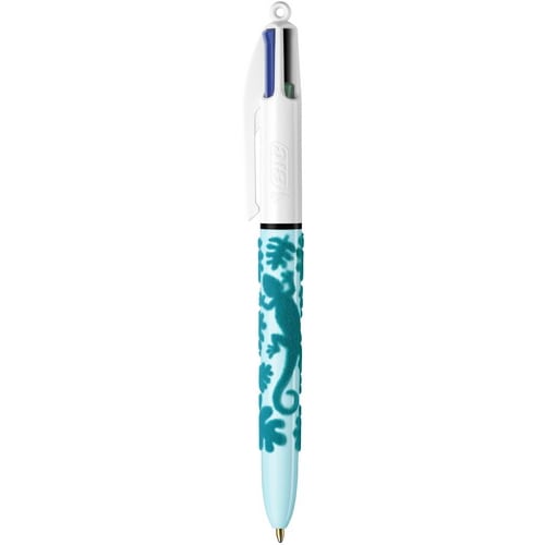 BIC Stylo bille 4 couleurs rétractable Shine. Pointe Moyenne (1,0