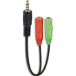 APM Adaptateur jack 3.5 / micro + casque, stéréo, mâle / femelle, noir, 14cm photo du produit