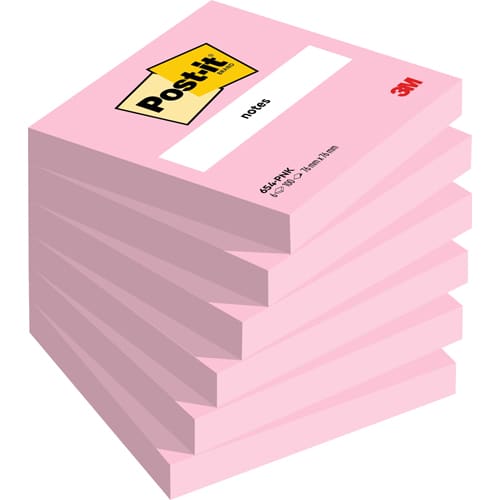 POST-IT Bloc repositionnable de 100 feuilles. Format 7,6 x 7,6 cm. Couleur Rose Flamingo photo du produit