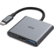 APM Hub USB-C (3.1) 3 ports, HDMI 1.4 / USB-C / USB-A, 4k, metal, gris photo du produit