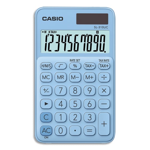 CASIO Calculatrice de poche 10 chiffres Bleue Claire SL-310UC-LB-S-EC photo du produit Principale L