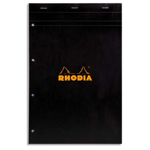 RHODIA Bloc N°20 agrafé 160 pages perforées 80g 5x5 21x31,8cm Couverture carte enduite Noire photo du produit Principale L