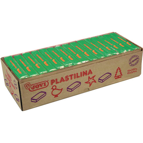 JOVI Plastilina, boîte de 15 x 350 grammes de pâte à modeler végétale couleur vert photo du produit Principale L