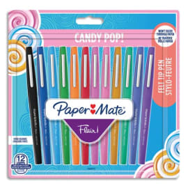 PAPERMATE Pochette de 12 Stylos feutres Flair Original Candy Pop, pointe 0,4mm photo du produit