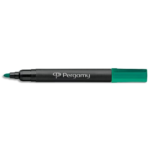 PERGAMY Marqueur permanent pointe ogive corps plastique encre Verte à base d'alcool photo du produit Principale L