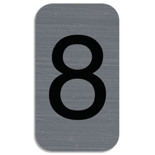 EXACOMPTA Plaque adhésive imitation Aluminium Chiffre 8 2,5x4,4 cm67188E photo du produit Principale L