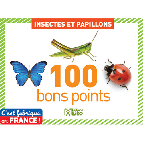 LITO DIFFUSION Boîte de 100 bons points thème insectes et papillons photo du produit Principale L