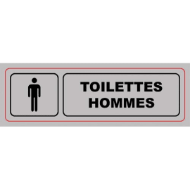 VISO Plaque de signalisation auto-adhésive en aluminium 17 x 5cm - Toilettes hommes photo du produit