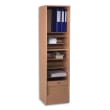 SIMMOB Classeur à rideaux hêtre en PPSM 1 colonne + 7 tablettes + 1 étage DS - Dim L41 x H140 x P44 cm photo du produit