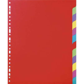 Jeu d'intercalaires 12 positions en carte recyclée 220g. Format A4. Coloris assortis photo du produit