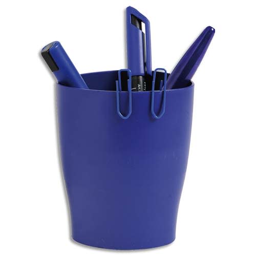 Pot à crayons ECO en polystyrène, Bleu - Dimensions : L8 x H9,5 x P6 cm photo du produit Principale L