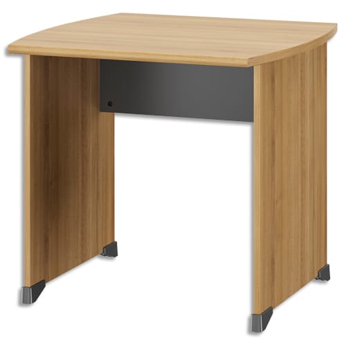 GAUTIER OFFICE Table bureau pied métal avec voile de fond Jazz Chêne de bocage - Dim L160 x H74 x P80 cm photo du produit Principale L