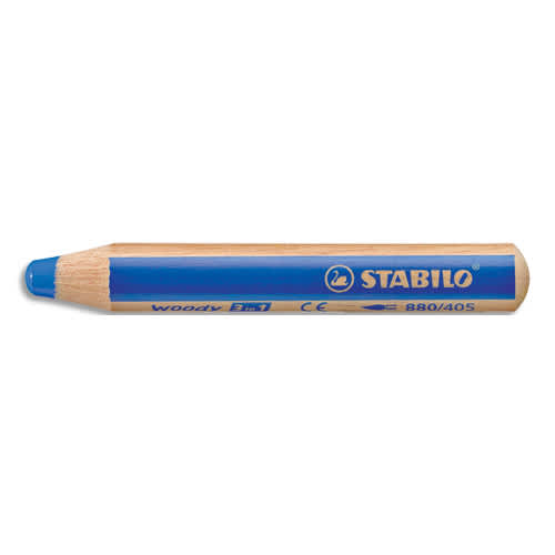 Crayon woody 3 en 1 extra large bleu outremer stabilo - La Poste