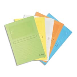 EXACOMPTA Paquet de 25 pochettes coins en carte 120g avec fen&ecirc;tre, assortis pastel photo du produit