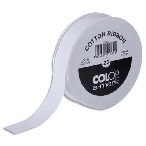 COLOP Bobine de Ruban en coton pour E-Mark, 25mm x 25m photo du produit Principale L