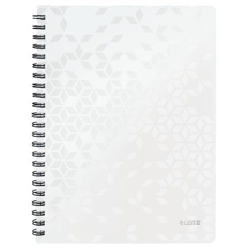 LEITZ Cahier spiralé WOW 21x29,7cm, 160 pages 5x5. Couverture souple polypropylène. Coloris Blanc photo du produit Principale L