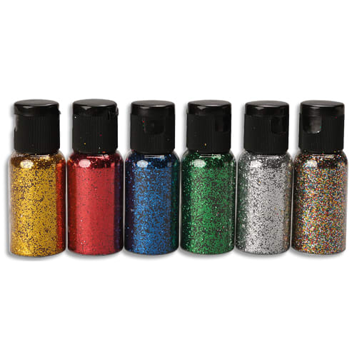 O'COLOR Lot de 6 shakers de paillettes 35ml, couleurs vives assorties photo du produit Principale L