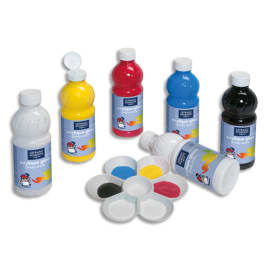 LEFRANC BOURGEOIS Assortiment de 6 flacons 500ml de gouache Glossy assorties photo du produit