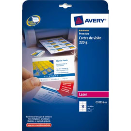 AVERY Pochette de 250 cartes de visite (85x54 mm) 220g coins droits Laser finition satinée photo du produit