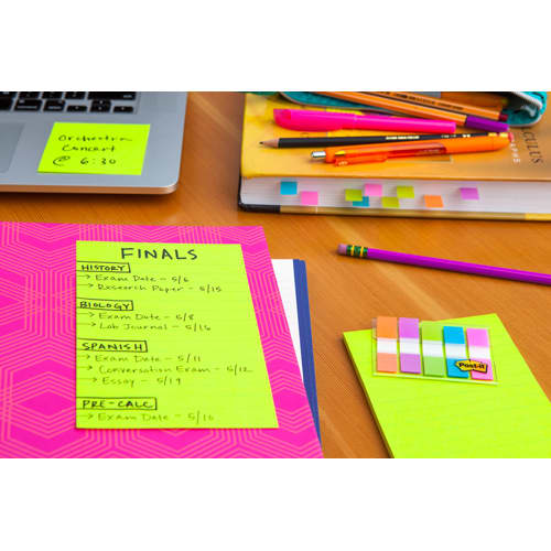 POST-IT Lot de 3 blocs Notes Super Sticky POST-IT® couleurs COSMIC 90 feuilles lignées 101 x 152 mm photo du produit Secondaire 1 L