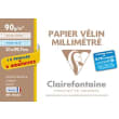 CLAIREFONTAINE Pochette de 12 feuilles + 3 gratuites millimétré vélin 90g 24x32cm photo du produit