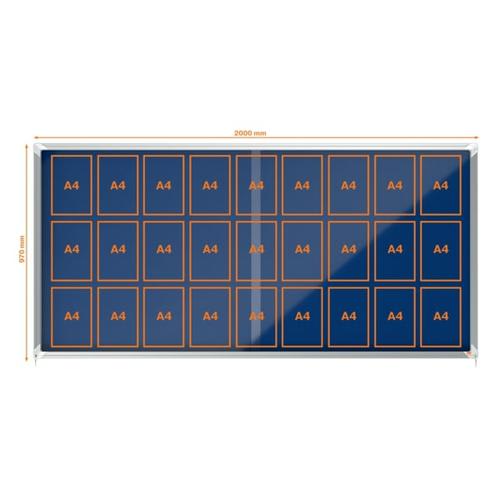 NOBO Vitrine d'affichage porte coulissante Premium Plus - feutre bleu - 27 x A4 - 1915335 photo du produit Secondaire 2 L