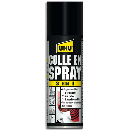 UHU Colle universelle en spray 3 en 1 : permanent, ajustable, repositionnable, 200ml photo du produit Principale L