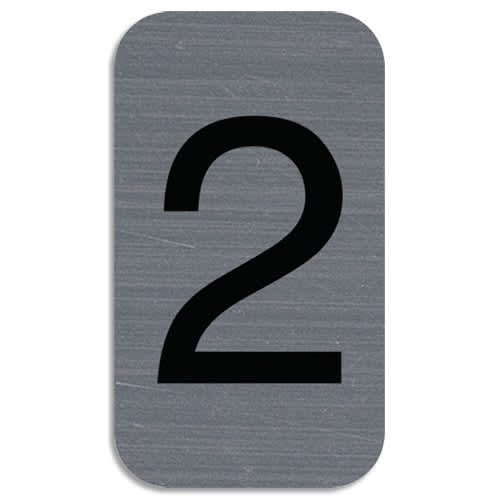 EXACOMPTA Plaque adhésive imitation Aluminium Chiffre 2 2,5x4,4 cm 67182E photo du produit Principale L