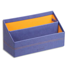 RHODIA Trieur &agrave; courrier RHODIArama en simili cuir italien, 2 cmpts. Dim (lxhxp) : 25x14x10 cm. Saphir photo du produit