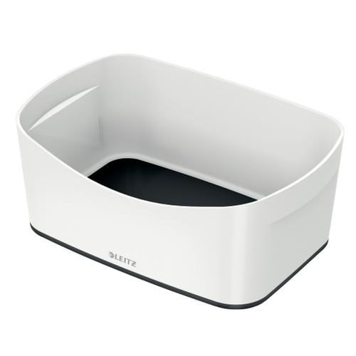 LEITZ Bac de rangement MYBOX medium sans couvercle en ABS. Coloris Blanc fond Noir photo du produit Principale L