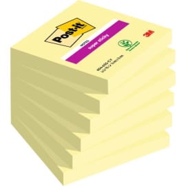 POST-IT Lots de 6 blocs Notes Super Sticky POST-IT&reg; jaunes 90 feuilles 76 x 76 mm photo du produit