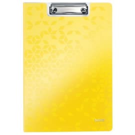 LEITZ Porte-blocs avec rabat WOW A4, capacité 75 feuilles. Dimensions : L22,8xH1,7xP32 cm. Coloris jaune photo du produit