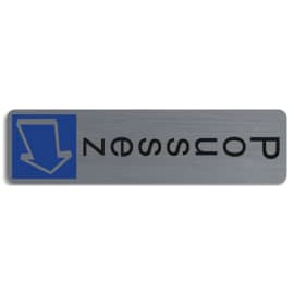 EXACOMPTA Plaque verticale adhésive imitation aluminium Poussez 4,4x16,5 cm 67157E photo du produit