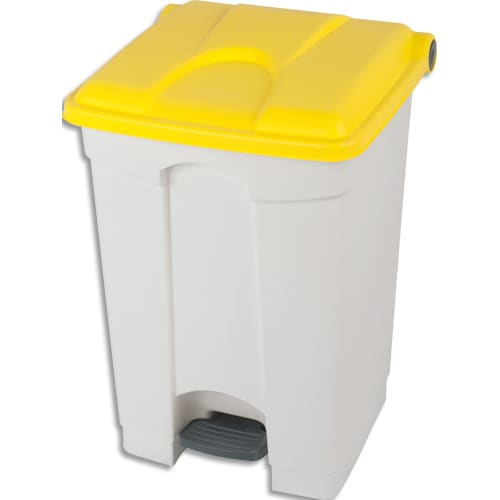 PROBBAX Collecteur à pédale Capacité 45L blanc jaune photo du produit Principale L