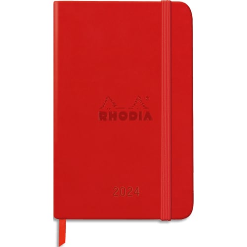 CLAIREFONTAINE RHODIA Agenda Webplanner Janvier à Décembre 2024 A6 grille horizontaIe 160P COQUELICOT photo du produit Principale L