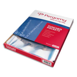 Pochettes perforées lisses polypropylène 6,5/100e - boîte de 100 - Fiducial