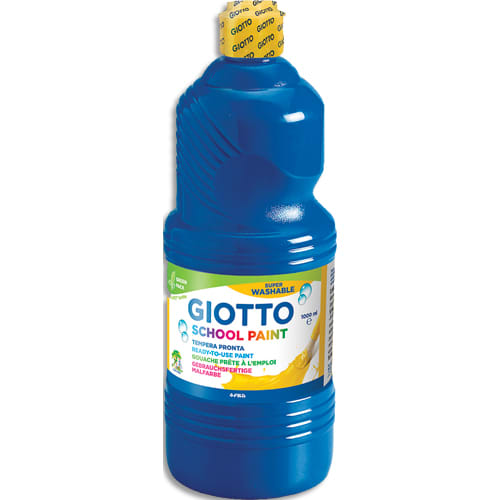 GIOTTO Flacon d'1 litre de gouache liquide de couleur bleu ultra lavable photo du produit Principale L