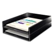 LEITZ Corbeille à courrier Dual Noire anthracite métallisé - Dimensions : L26,7 x H4,9 x P33,6 cm photo du produit