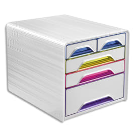 CEP Module de classement SMOOVE Multicolore, 3 tiroirs 24 x 32 cm + 2 petits, L36 x H27,1 x P28,8 cm photo du produit