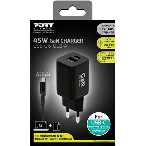 PORT DESIGNS Chargeur GAN 2P 45W 900105 photo du produit Principale L