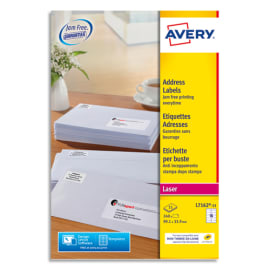 AVERY Boîte de 240 étiquettes adresse/expédition Laser Blanche 99,1x33,9mm L7162-15 photo du produit