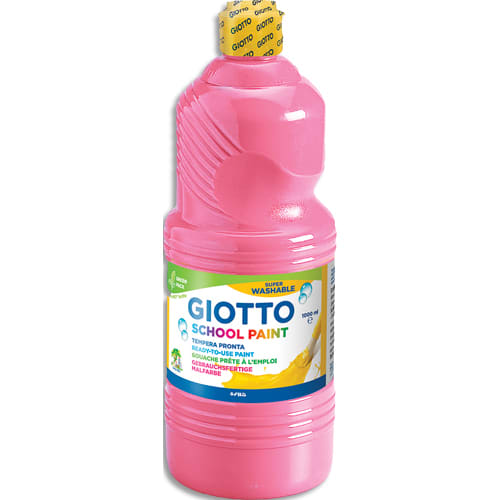 GIOTTO Flacon d'1 litre de gouache liquide de couleur rose ultra lavable photo du produit Principale L