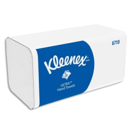 KLEENEX Colis de 15 paquets de 96 Essuie-mains Ultra doux, 3 plis, pliage en Z, Format 21,5x31,5 cm Blanc photo du produit
