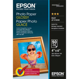 EPSON Boîte de 50 feuilles papier photo Jet d'encre glossy 10 x 15 200g C13S042547 photo du produit