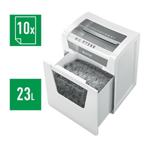 LEITZ Destructeur de documents IQ Office P-5, coupe micro, 2x15mm, 10 feuilles, 23 litres, 80020000 photo du produit Secondaire 1 L